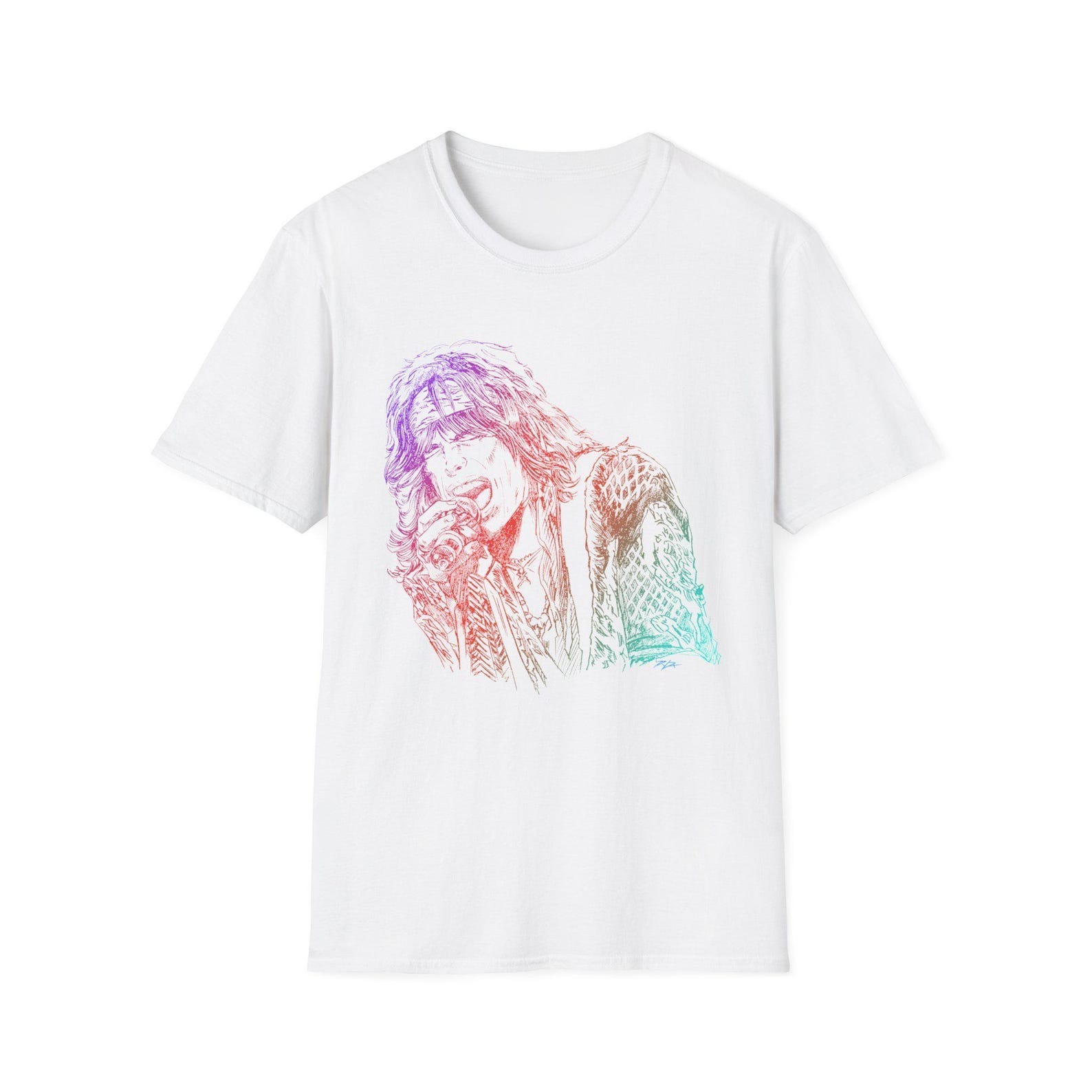 Steven Tyler Art TShirt Rock Star Apparel White